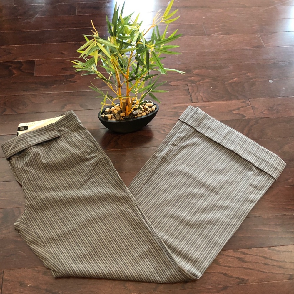 Lite gray pinstripe pants.